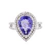 Image 1 : 14KT White Gold 3.01ct Tanzanite and Diamond Ring