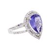 Image 2 : 14KT White Gold 3.01ct Tanzanite and Diamond Ring