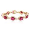 Image 1 : 14KT Yellow Gold 22.95ctw Ruby and Diamond Bracelet