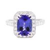 Image 1 : 14KT White Gold 2.55ct Tanzanite and Diamond Ring