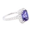 Image 2 : 14KT White Gold 2.55ct Tanzanite and Diamond Ring