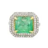 Image 3 : 14KT Two-Tone Gold 5.25ct Emerald and Diamond Ring