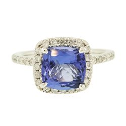 14KT White Gold 3.27ct Tanzanite and Diamond Ring