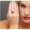 Image 2 : 14KT White Gold 4.49ct Green Tourmaline and Diamond Ring