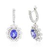 Image 2 : 14KT White Gold 5.28ctw Tanzanite and Diamond Earrings