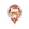 Image 3 : 14KT Rose Gold 24.03ct GIA Certified Morganite and Diamond Ring