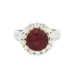 14KT White Gold 4.85ct Ruby and Diamond Ring