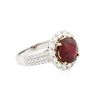 Image 2 : 14KT White Gold 4.85ct Ruby and Diamond Ring