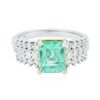 Image 1 : 14KT White Gold 2.70ct Emerald and Diamond Ring