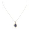 Image 3 : 14KT White Gold 3.39ct Tanzanite and Diamond Pendant with Chain