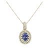 Image 4 : 14KT White Gold 3.39ct Tanzanite and Diamond Pendant with Chain