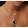 Image 1 : 18KT White Gold 33.29ct Tanzanite and Diamond Necklace