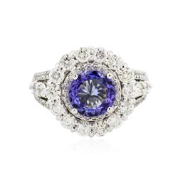 14KT White Gold 2.27ct Tanzanite and Diamond Ring