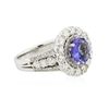 Image 2 : 14KT White Gold 2.27ct Tanzanite and Diamond Ring