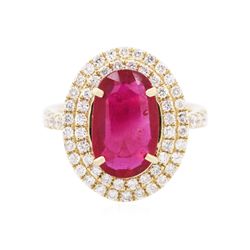 14KT Yellow Gold 3.26ct Ruby and Diamond Ring