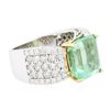 Image 2 : 14KT Two-Tone Gold 5.97ct Emerald and Diamond Ring