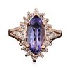 Image 1 : 14KT Rose Gold 3.10ct Tanzanite and Diamond Ring
