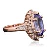Image 2 : 14KT Rose Gold 3.10ct Tanzanite and Diamond Ring