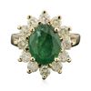 Image 1 : 14KT Yellow Gold 3.52ct Emerald and Diamond Ring
