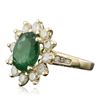 Image 2 : 14KT Yellow Gold 3.52ct Emerald and Diamond Ring
