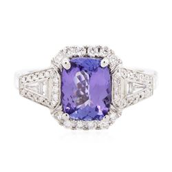 14KT White Gold 1.94ct Tanzanite and Diamond Ring