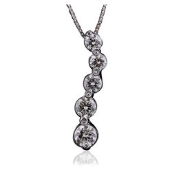 14KT White Gold 1.28ctw Diamond Pendant With Chain