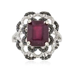 14KT White Gold 7.83ct Ruby and Diamond Ring