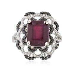 14KT White Gold 7.83ct Ruby and Diamond Ring