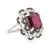 Image 2 : 14KT White Gold 7.83ct Ruby and Diamond Ring