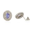 Image 2 : 14KT White Gold 1.46ctw Tanzanite and Diamond Earrings