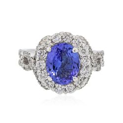 14KT White Gold 1.93ct Tanzanite and Diamond Ring