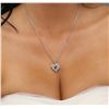 Image 2 : 14KT White Gold 0.55ctw Diamond Pendant With Chain