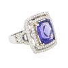 Image 2 : 14KT Two-Tone 6.65ct Tanzanite and Diamond Ring