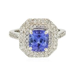 14KT White Gold 2.00ct Tanzanite and Diamond Ring