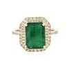 Image 1 : 14KT Yellow Gold 3.47ct Emerald and Diamond Ring