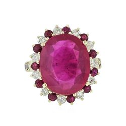 14KT Yellow Gold 13.48ctw Ruby and Diamond Ring