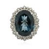 Image 3 : 14KT White Gold 5.63ct Topaz and Diamond Ring