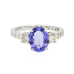 14KT White Gold 1.75ct Tanzanite and Diamond Ring