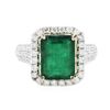 Image 1 : 14KT Two-Tone Gold 3.93ct Emerald and Diamond Ring