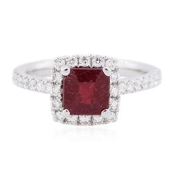 18KT White Gold 1.00ct Ruby and Diamond Ring