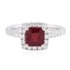 Image 1 : 18KT White Gold 1.00ct Ruby and Diamond Ring