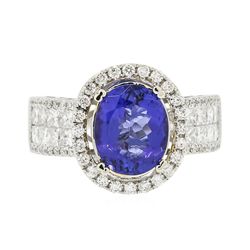 14KT White Gold 1.93ct Tanzanite and Diamond Ring