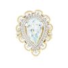 Image 1 : 14KT Yellow Gold 5.72ct Aquamarine and Diamond Ring