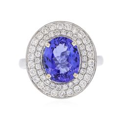 18KT White Gold 3.25ct Tanzanite and Diamond Ring