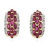 Image 1 : 14KT Yellow Gold 4.16ctw Ruby and Diamond Earrings