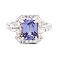14KT White Gold 2.18ct Tanzanite and Diamond Ring