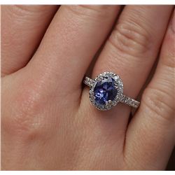 14KT White Gold 2.95ct Tanzanite and Diamond Ring