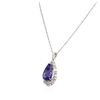 Image 6 : 18KT White Gold 8.69ct Tanzanite and Diamond Pendant With Chain