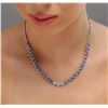 Image 5 : 14KT White Gold 12.74ctw Tanzanite and Diamond Necklace