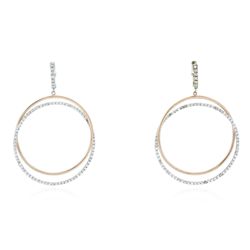 14KT Two-Tone Gold 1.34ctw Diamond Earrings